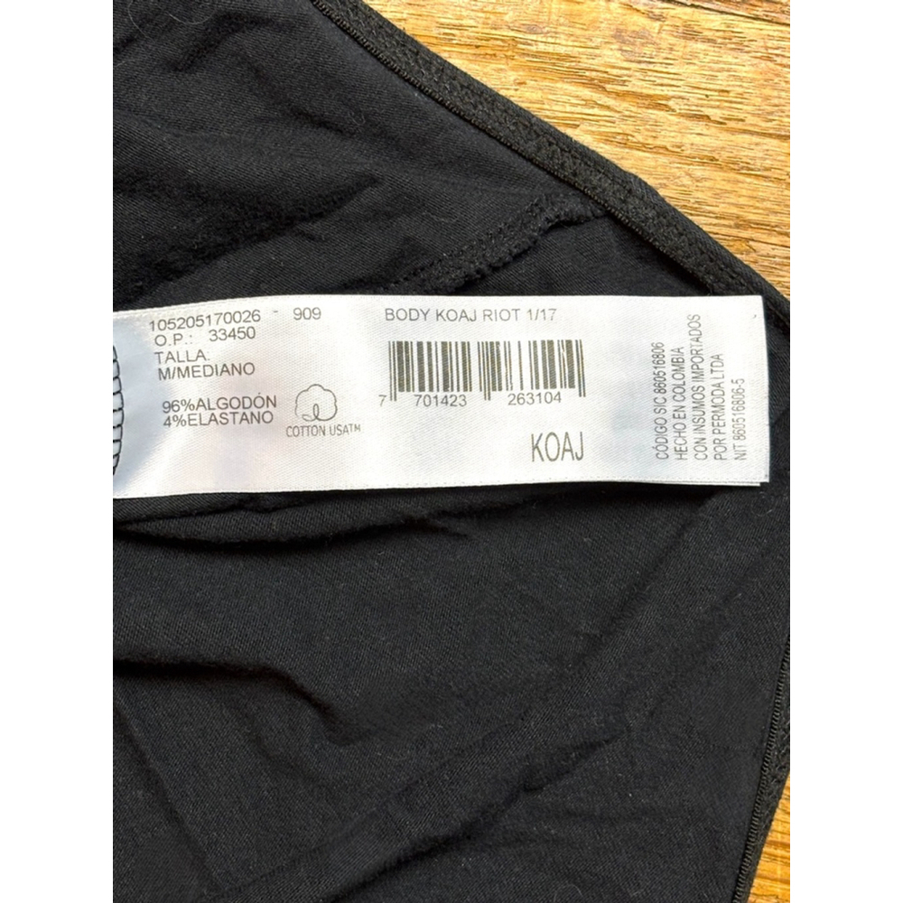 KOAJ Womens Medium Black “Out Of Your League” High Neck Bodysuit Skater Punk GUC - Picture 9 of 9